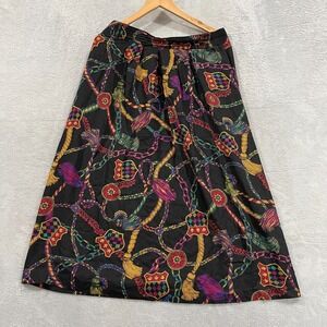 Vintage Modiano Midi Skirt Womens 14 A-Line Rayon Boho Hippie 90s Artsy